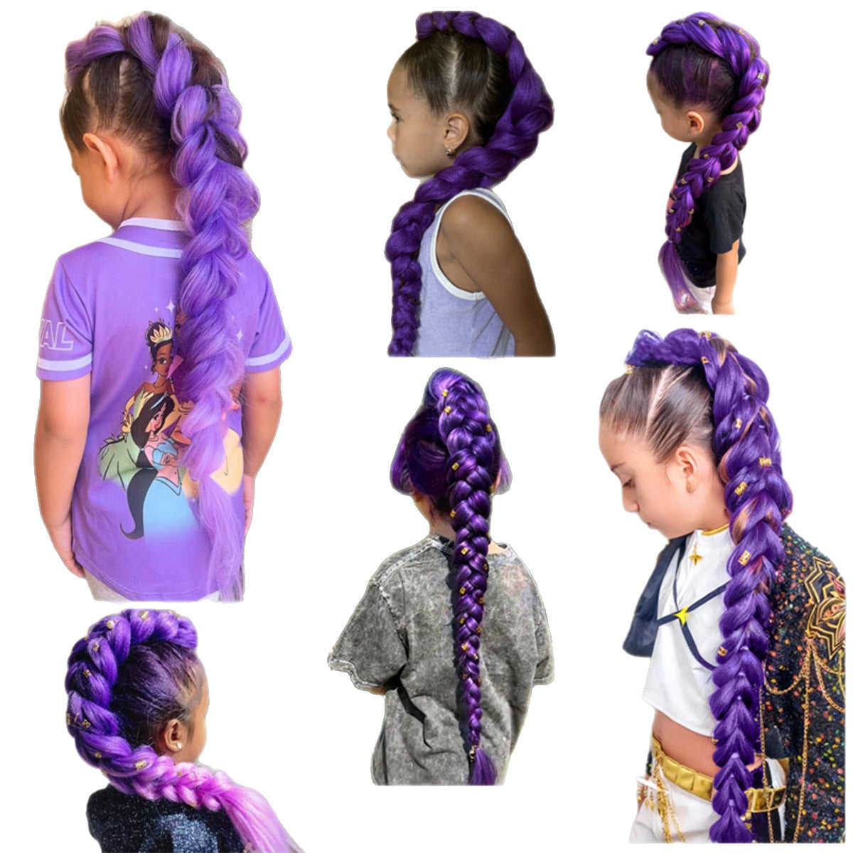 Cross-border Foreign Trade European And American Wigs, Witch Hunt Team, Rumi Ponytail, Colorful Elastic Rope — side view