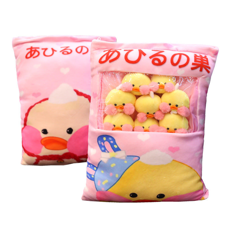 Kawaii 8pcs LaLafanfan Cafe Duck Plush Balls Bag Snack Toy Pillow — packaging
