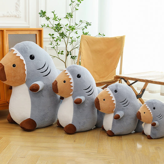 Shark Transformation Capybara Plush Toy Pillow
