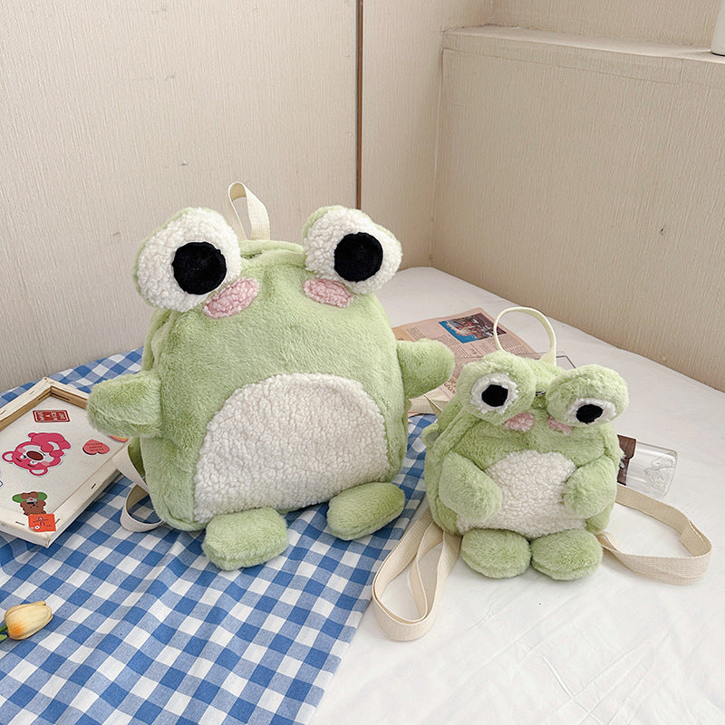 Soft And Adorable Frog Doll Plush Bag — scale reference