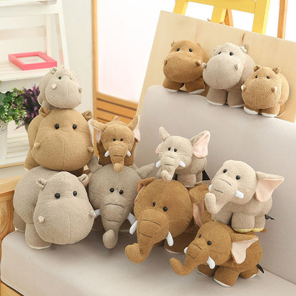 Cartoon Cute Hippo Elephant Doll Plush Toy | Magic Stories