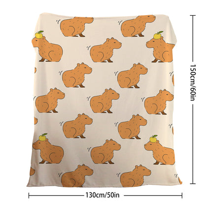Capybara Blanket, Soft Flannel Throw For Kids Boys Girls, Cute Animal Plush Gift For Birthday, Cozy Kawaii Stuff — detail