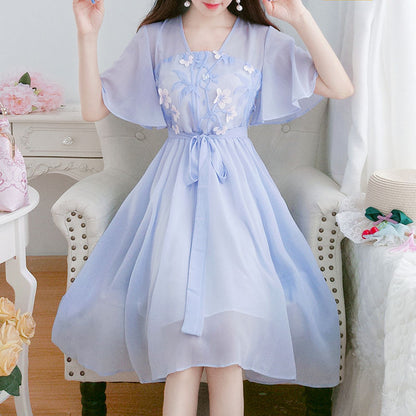 Women's Embroidered Chiffon Improved Hanfu | Magic Stories