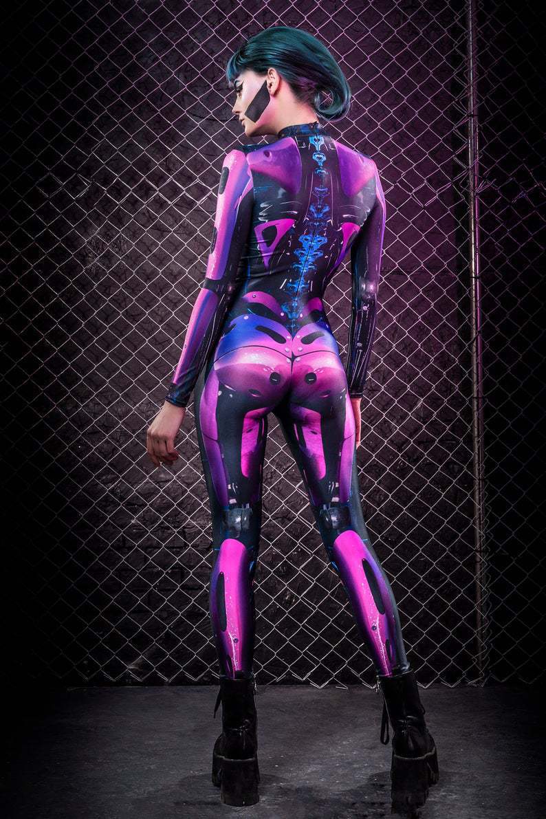Bodysuit Cosplay Robet Cosplay Halloween — back view