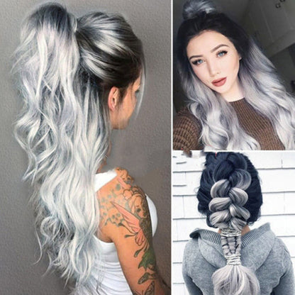 Wig Grey Gradient Medium-Long Volume - Magic Stories