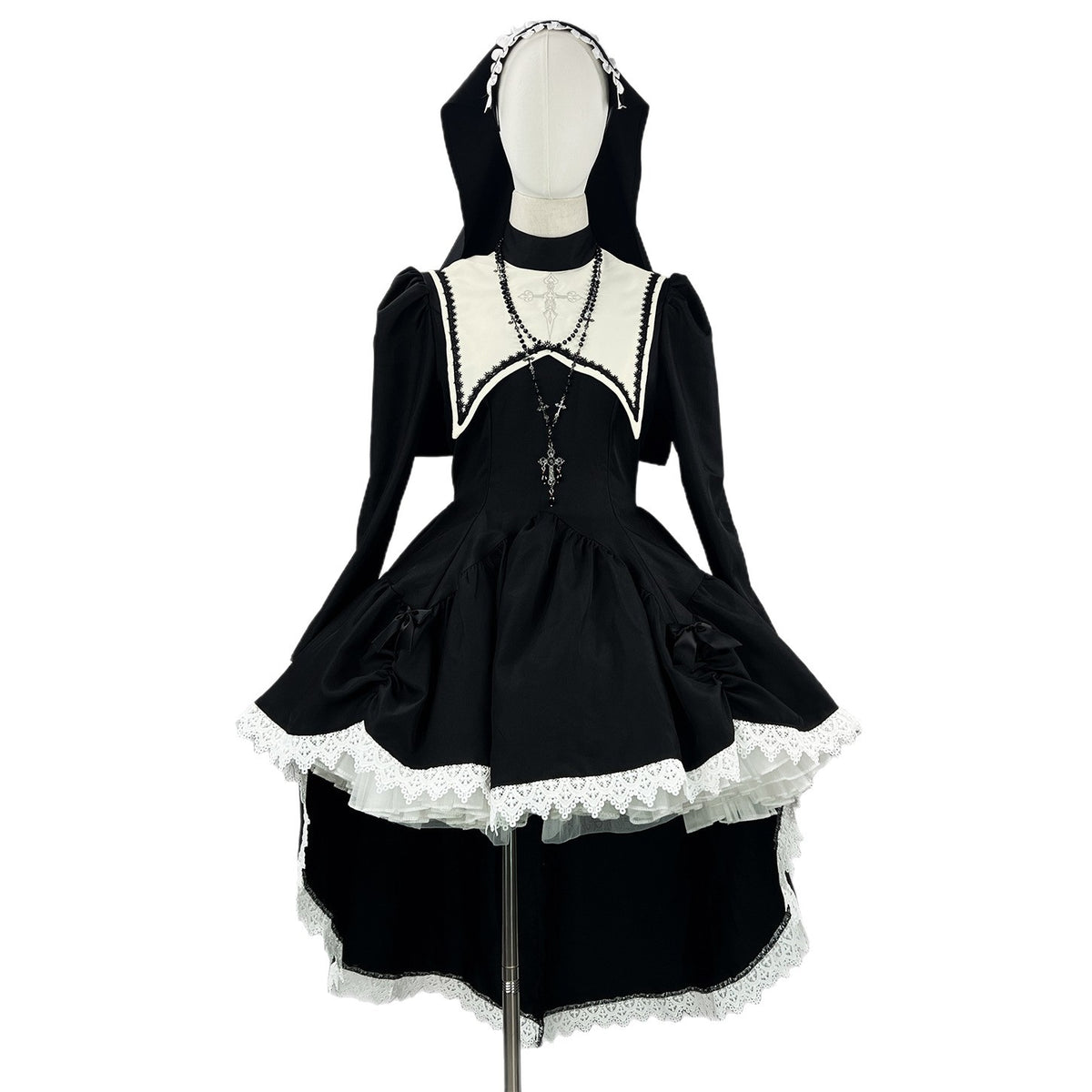 Dark-style Embroidered Halloween Nun Costume | Magic Stories
