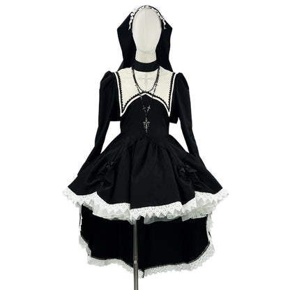 Dark-style Embroidered Halloween Nun Costume | Magic Stories
