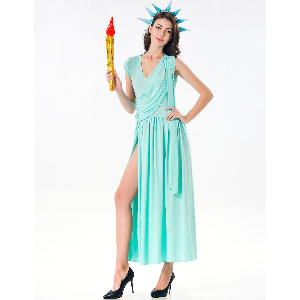 Greek Goddess Split Cosplay Halloween Stage Costume — packaging