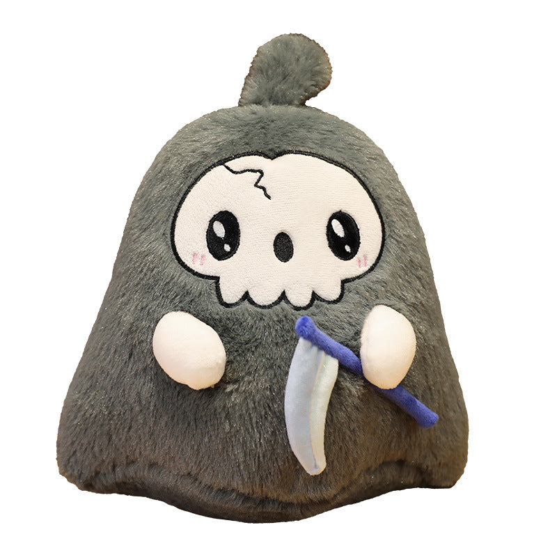 Scythe Reaper Fat Skull Plush Doll Pillow