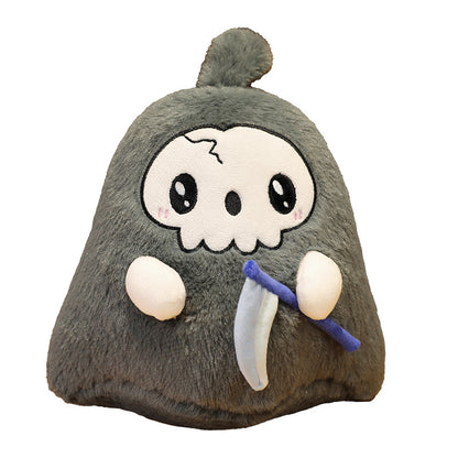 Scythe Reaper Fat Skull Plush Doll Pillow