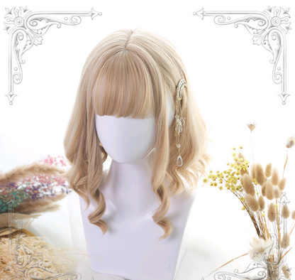Lolita wig short hair Roman roll Lolita wig curly hair — side view