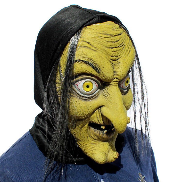 Halloween mask scary witch mask — back view