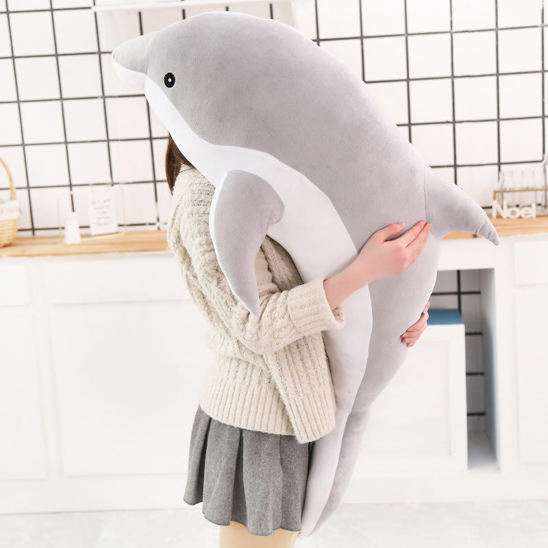 Dolphin plush play — in use