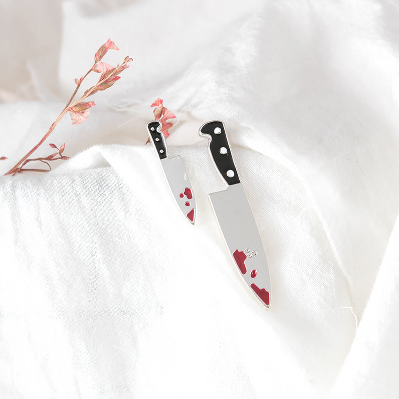 Fashion Harajuku Asymmetric Stud Earrings — scale reference