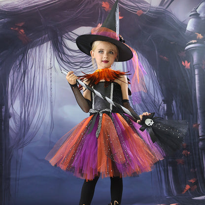 Halloween Children's Costume Witch Cosplay Clothes — scale reference