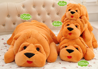 Kawaii Animal Shar Pei Dog Plush Toy Big Stuffed Simulation Dog Toys Doll for Children Gift — back view