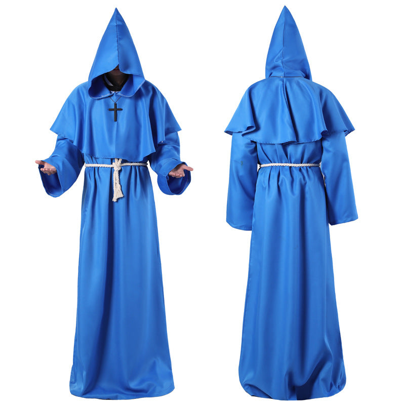 Halloween Costume Medieval Friar Wizard Costume — back view