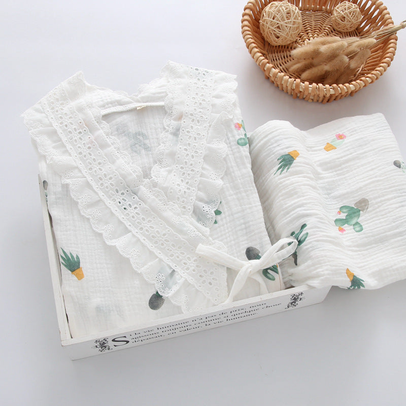 Double Gauze Confinement Dress Japanese Crepe Kimono Suit — packaging