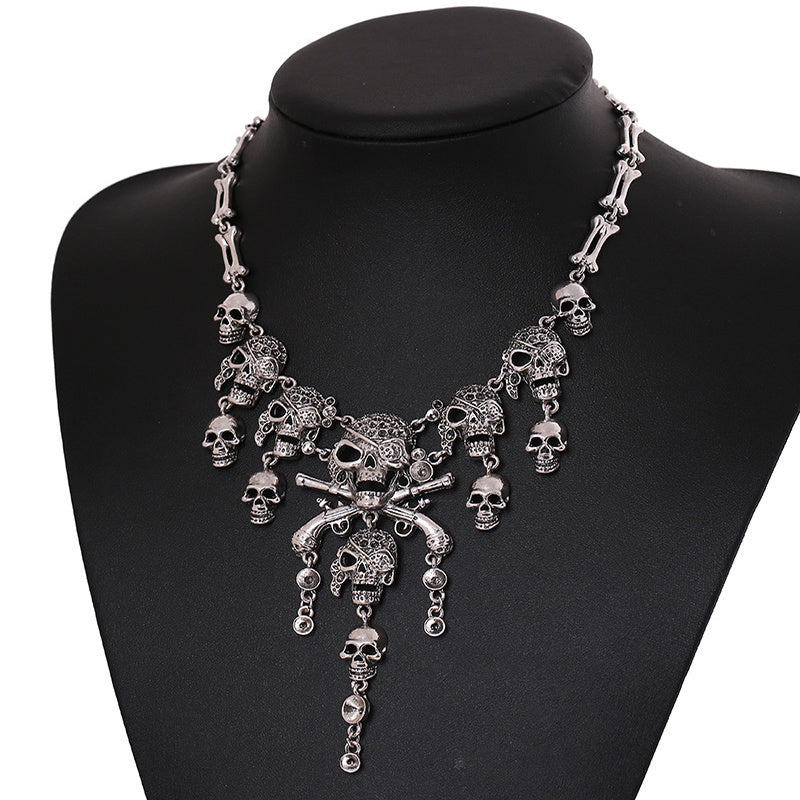 Vintage Skull Necklace - Halloween — in use