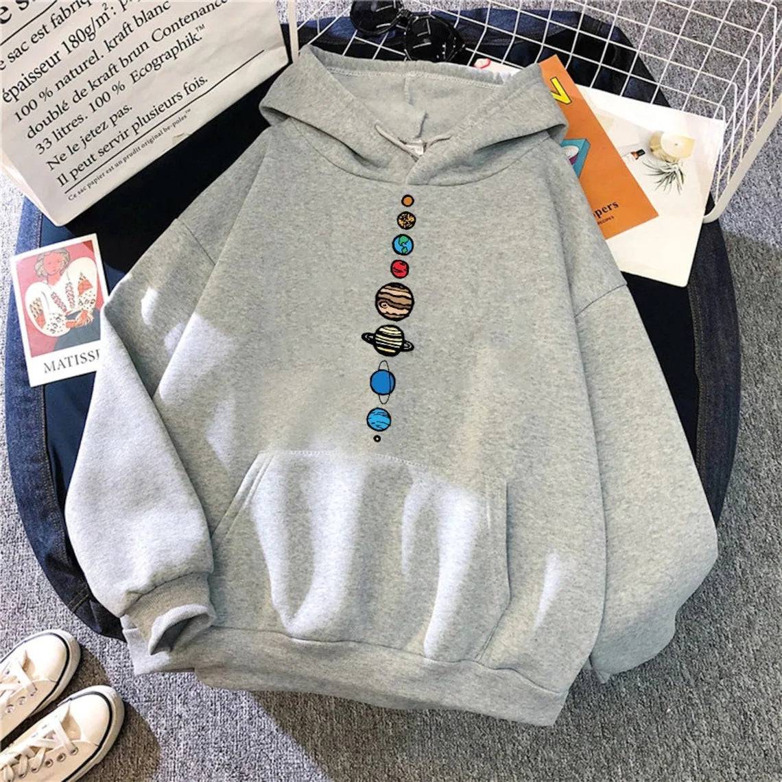 Multicolor Anime Men And Women Loose Hooded Sweatshirt — detail