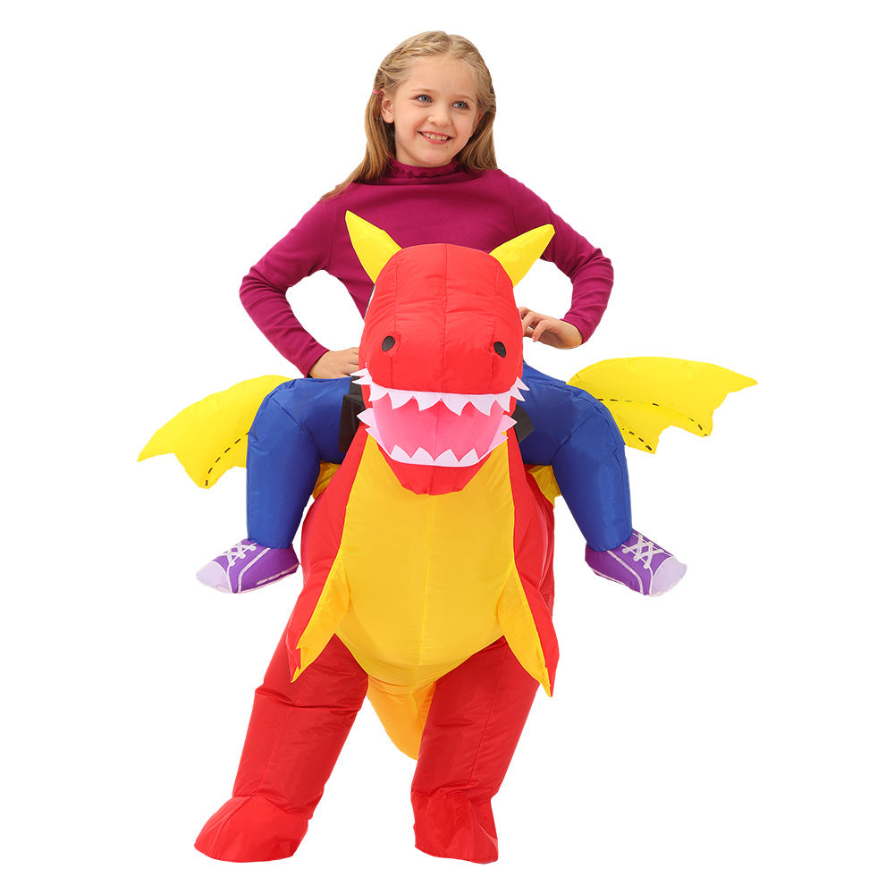 Halloween Childrens Dinosaur Walking Costume Performance Outfit — in use
