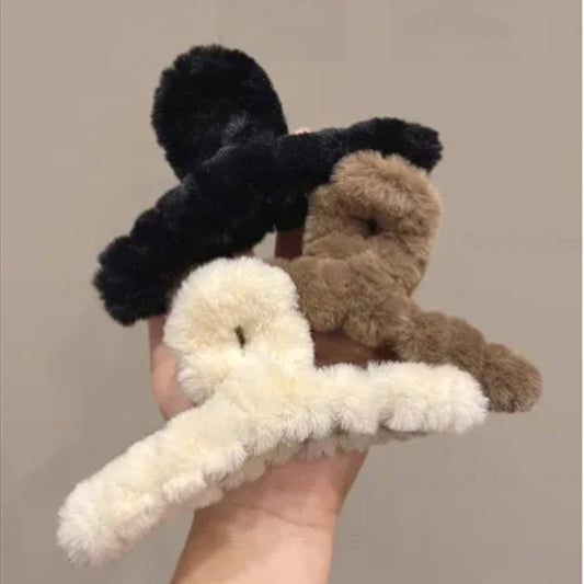 Autumn And Winter Plush Shark Clip Barrettes