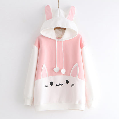 Plush cat print hoodie | Magic Stories