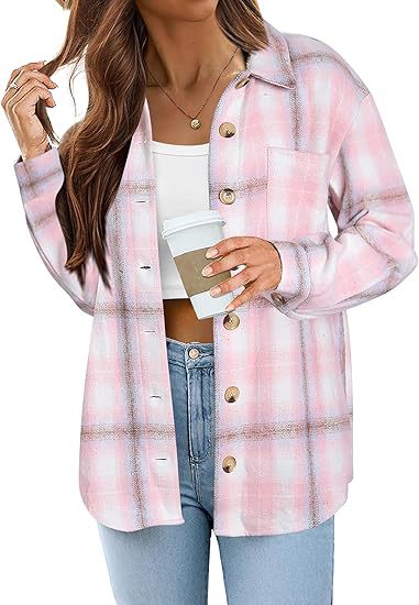 Fashionable Jacket Women's Brushed Woolen Jacket Plaid — in use
