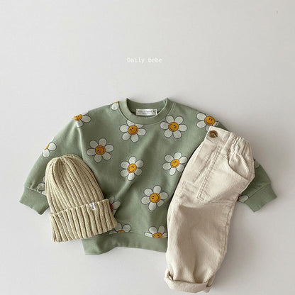 Sunflower Anime Casual Sweatshirt — side view