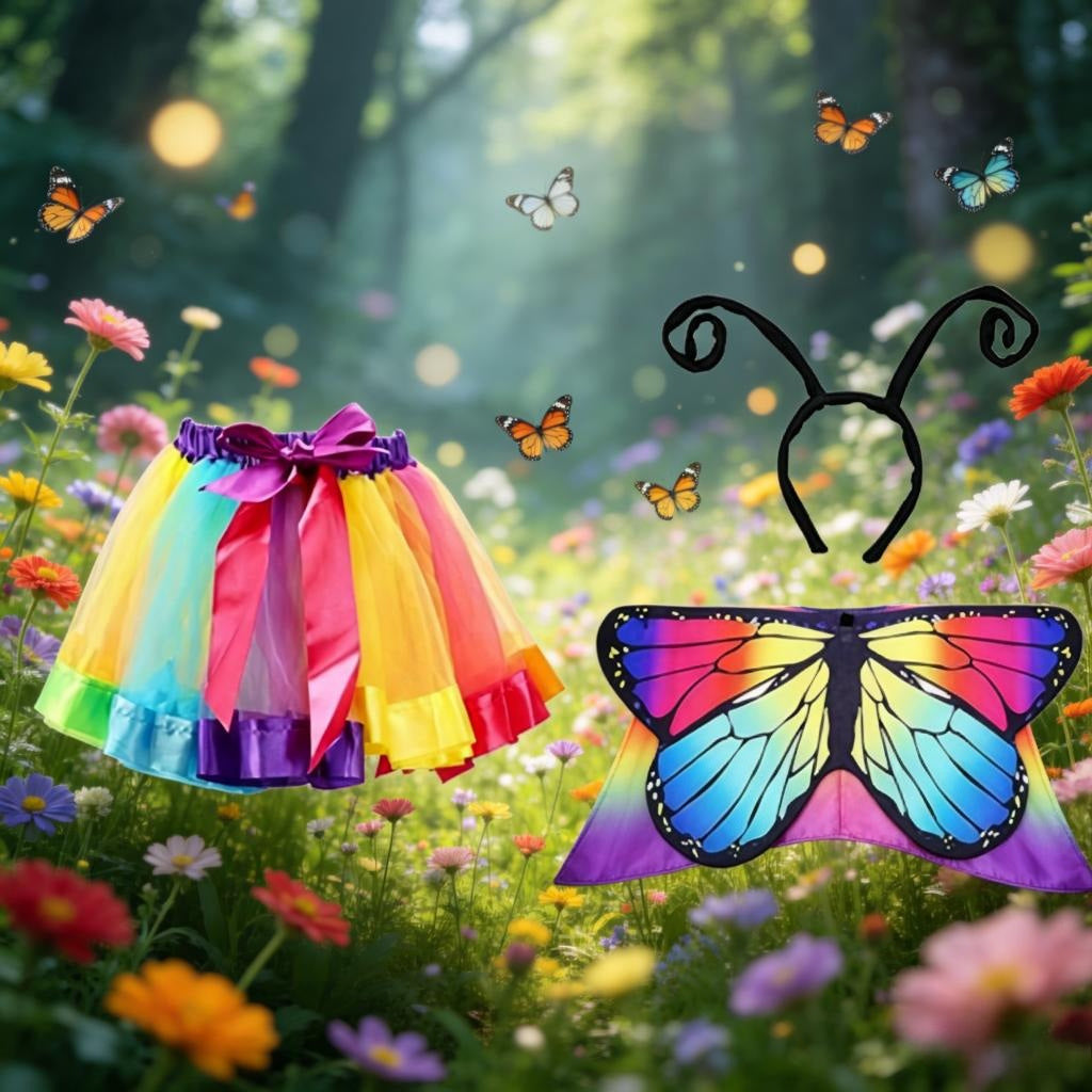 Kids Carnival Dress-Up 3-Piece — Butterfly Wings Set, Unicorn Princess Set & Bee Costume Set