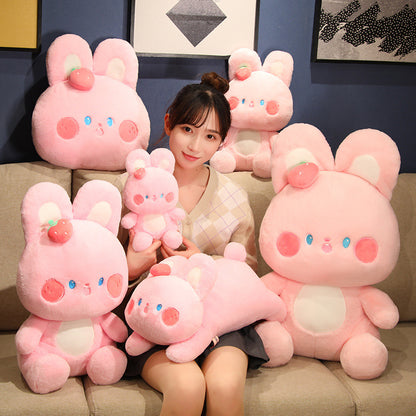 Strawberry Rabbit Plush Toy Doll Sitting | Magic Stories