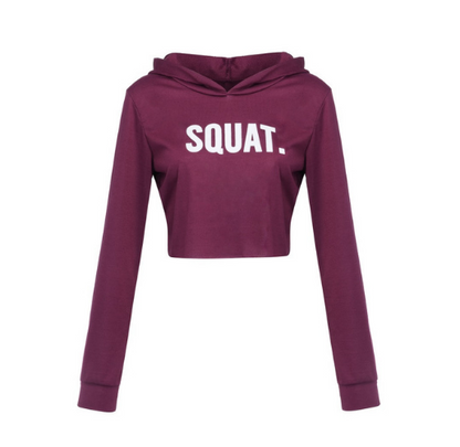 Women Fashion Active Hoodies Long Sleeve Crop Top Letter Print Loose Hooded sudaderas mujer harajuku — scale reference