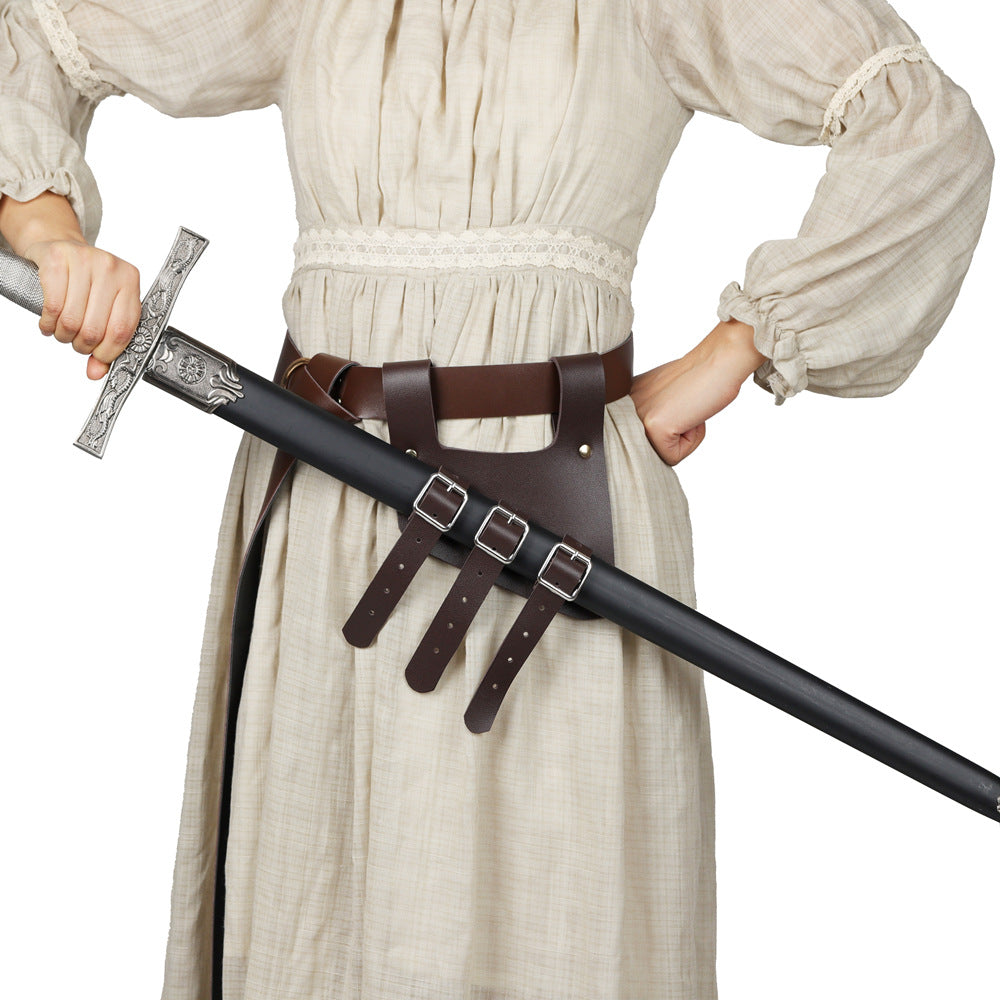 Medieval Viking Pirates Cosplay Knight Sword Strap Belt — back view