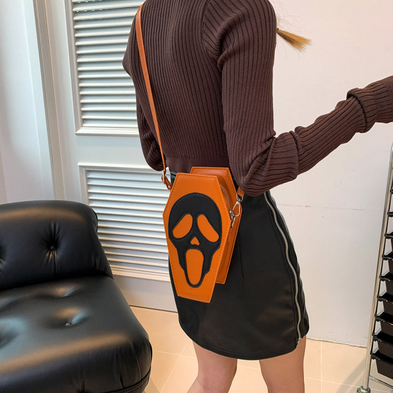 Halloween Coffin-Shape Shoulder Bag — back view