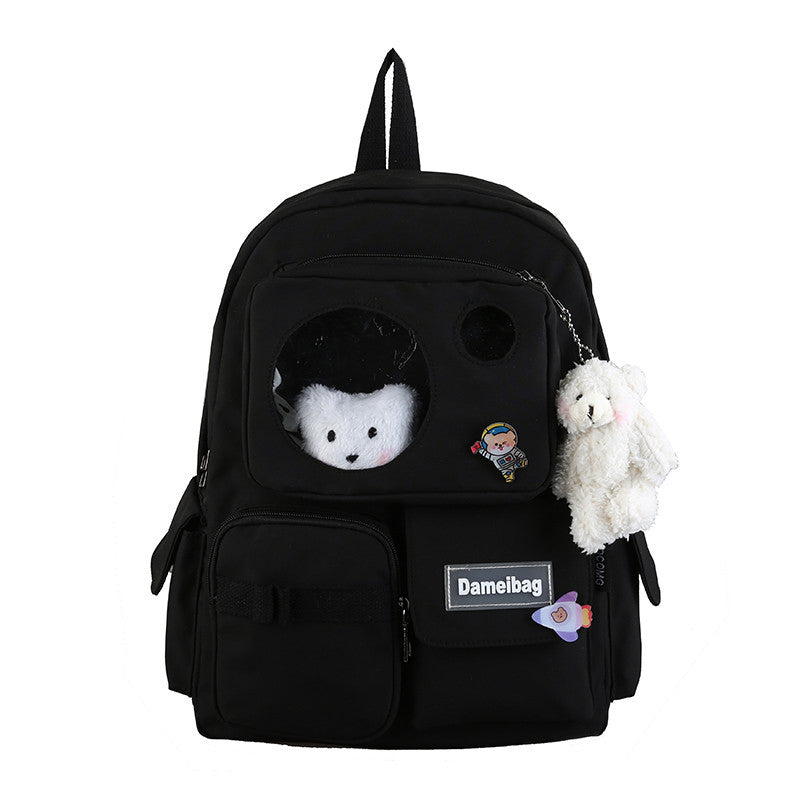 Korean Fashion Harajuku Girl Bear Backpack — back view