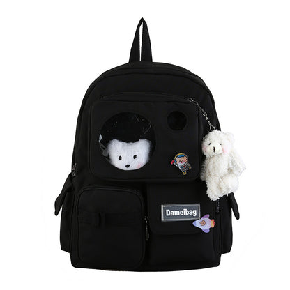 Korean Fashion Harajuku Girl Bear Backpack — back view