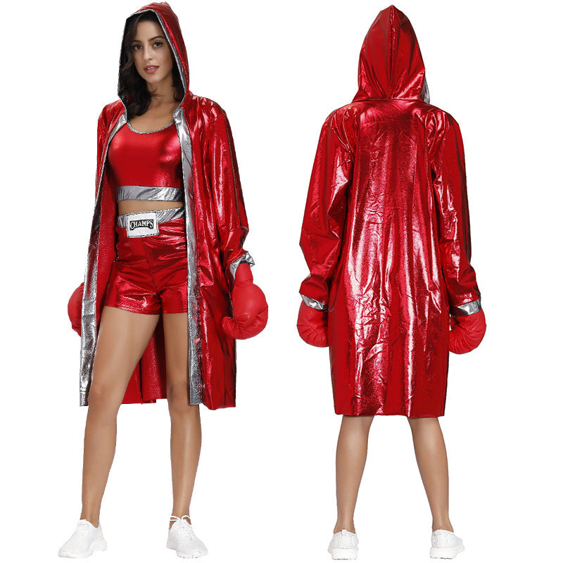 Red Couple Boxer Suit Cosplay — in use