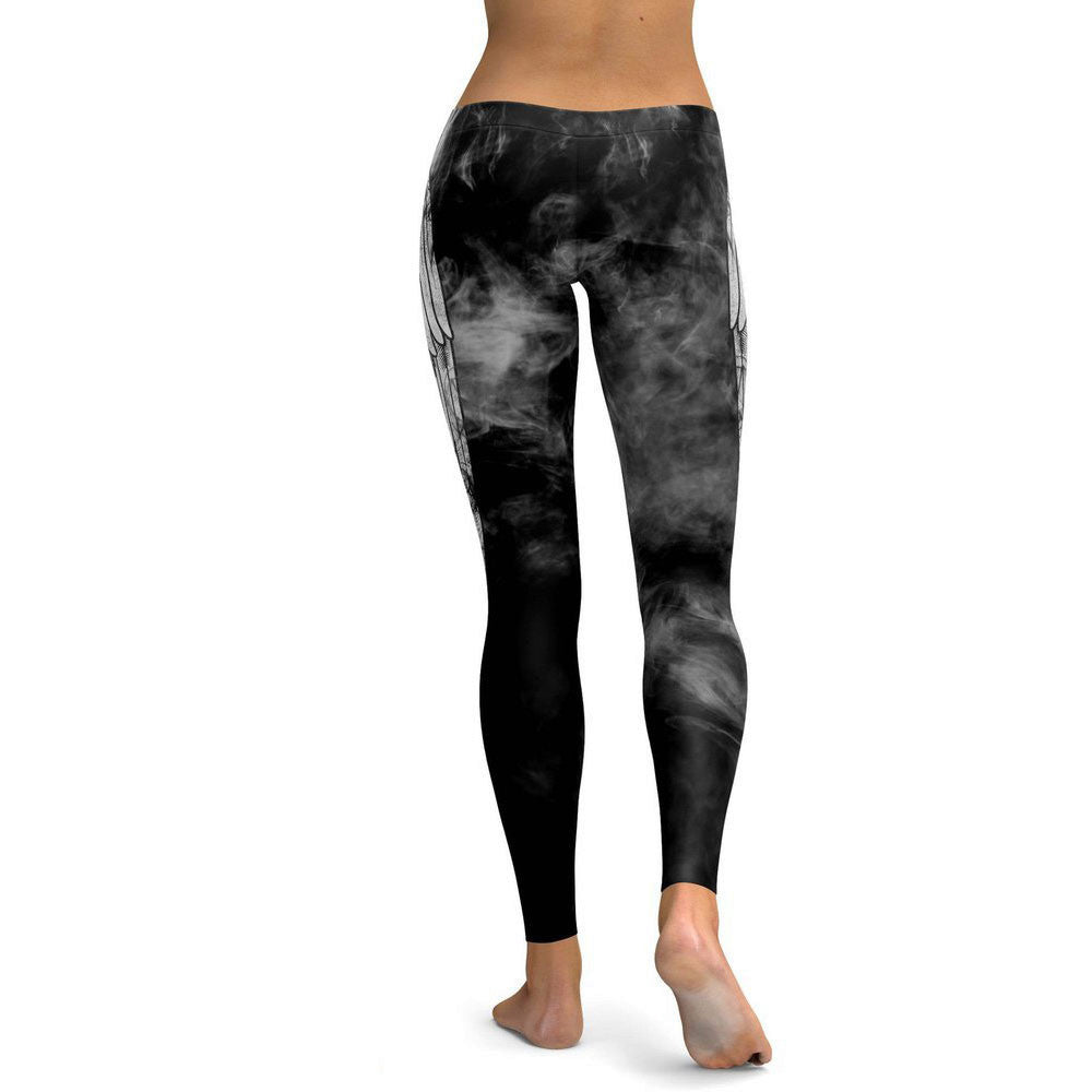 Yoga angel wings print sweatpants | Magic Stories
