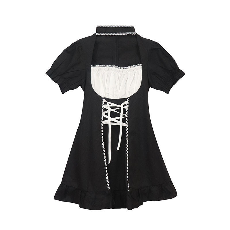 Puff Sleeve Dress Maid Outfit Girl Soft Girl — side view