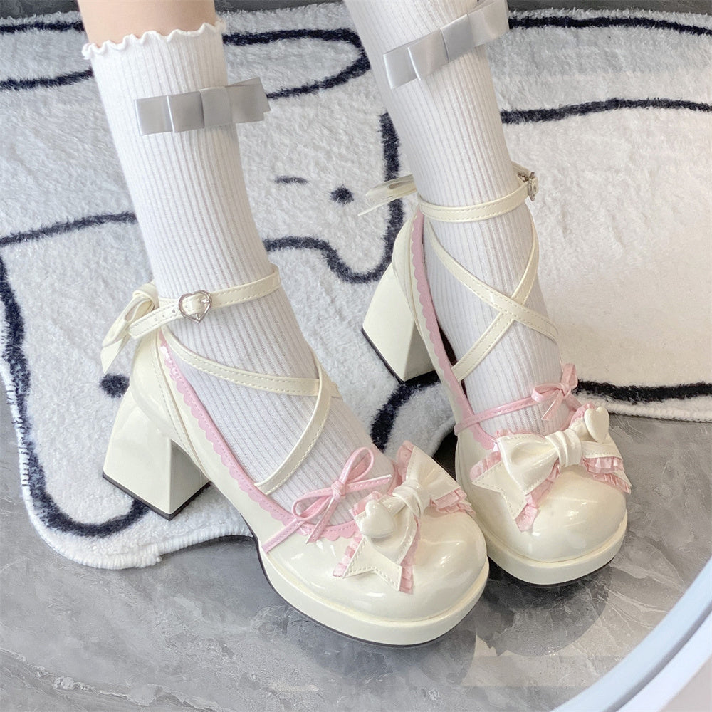 Mid Heel Platform Cute Single-layer Shoes | Magic Stories