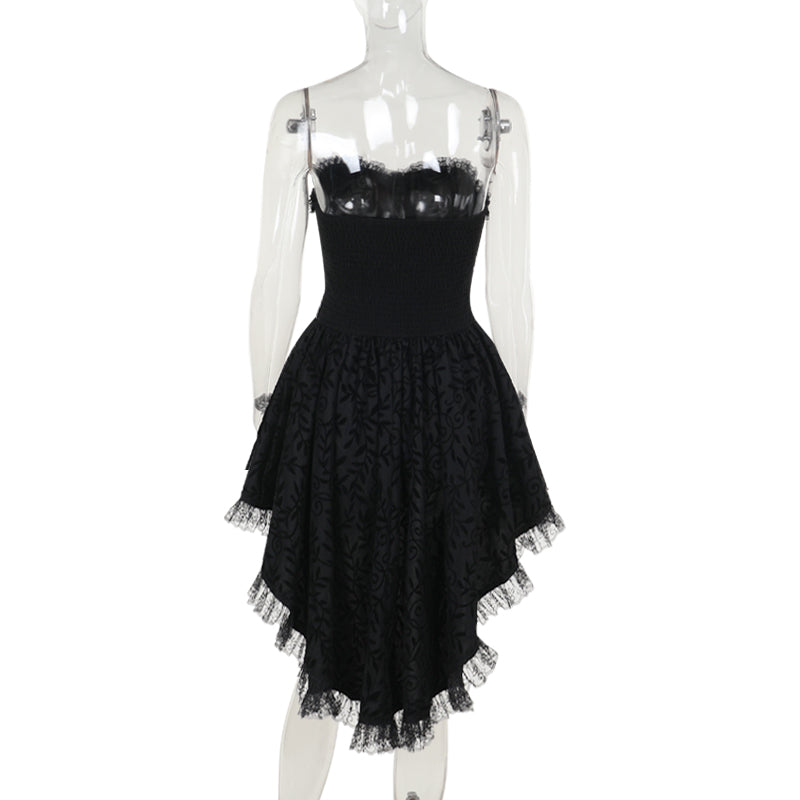 Halloween Dark Goth Flocking Bra Trailing Dress — packaging