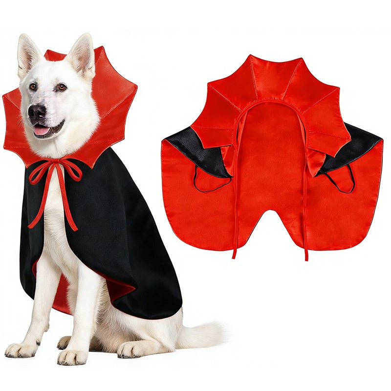 Pet Dog Vampire Cloak Costume — scale reference