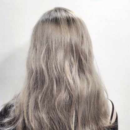 The New Brown Gold Blonde Long Wavy Wig Synthetic Curly Hair Cosplay Fashion — side view