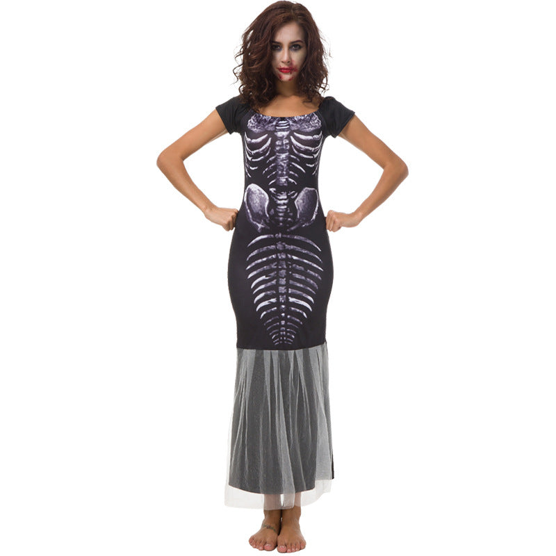 Halloween White Yarn Fishtail Skirt Women's | Magic Stories