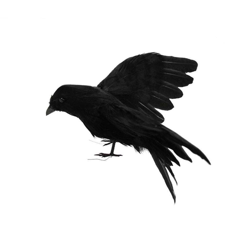 Halloween Artificial Crow Decoration — scale reference