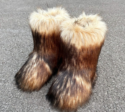 Raccoon Fur Plush Snow Boots | Magic Stories