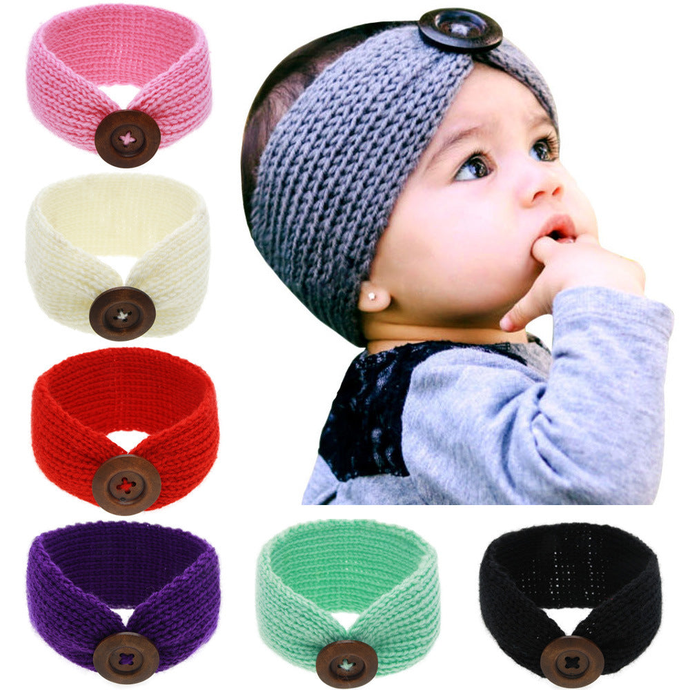 Knitted wool bunny ears headband — detail