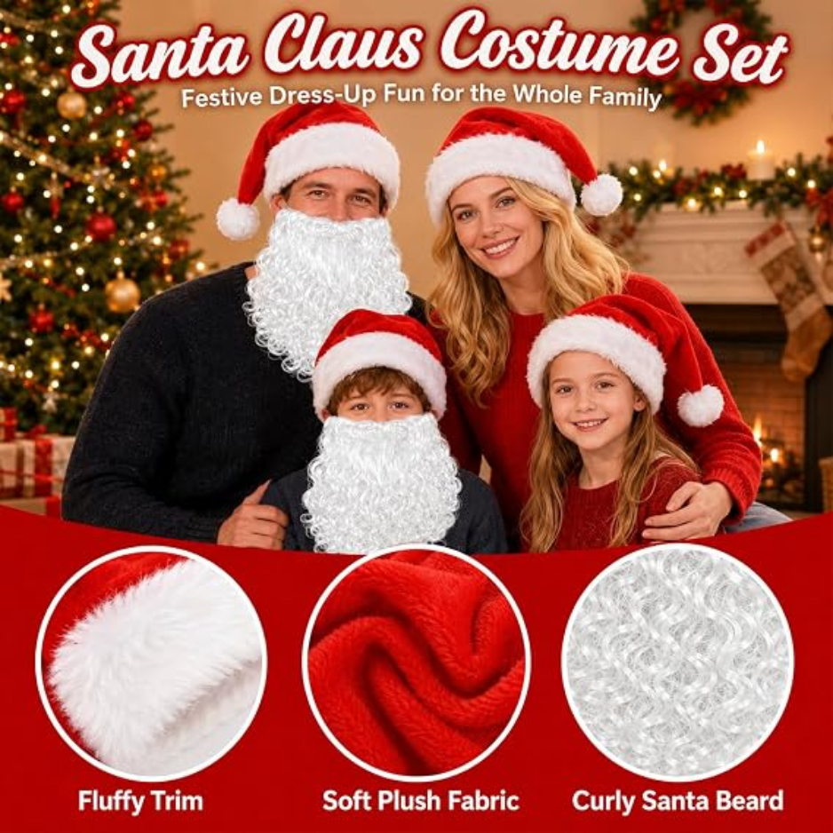 2PCS Santa Hat And Beard Set, Christmas | Magic Stories
