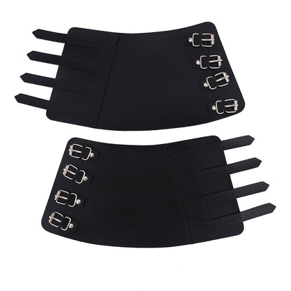 Leather Wrist Guard Set Armor Costume Prop Cosplay Protective Wristband — detail