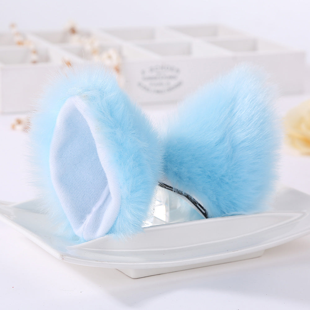 Anime cat ear hairpin — back view